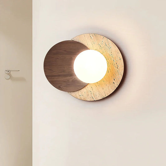 Lunar Eclipse Travertine Wall Lamp