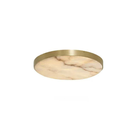 Modern Brass/Black Disc Alabaster Anvers Flush Mount Ceiling Light for Bedroom