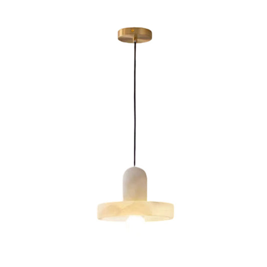 White Alabaster Kitchen Island Pendant Lamp Dia 8Dia 5.9” Height 1-bulb