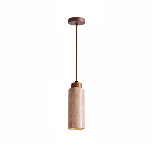 Square Round Travertine Pendant Lamp