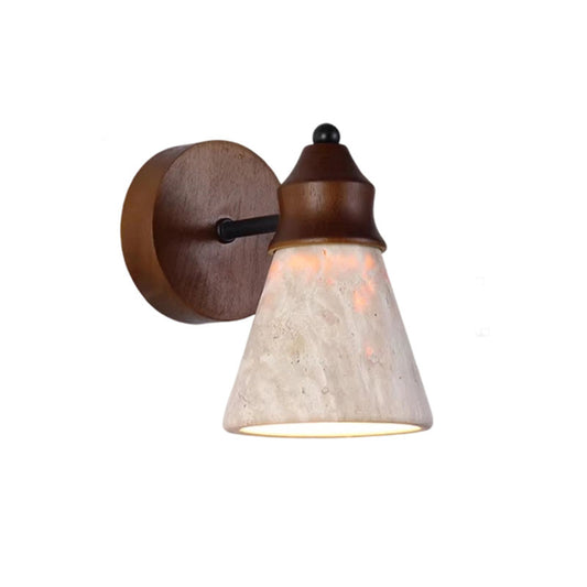 Conical Travertine Wall Lamp
