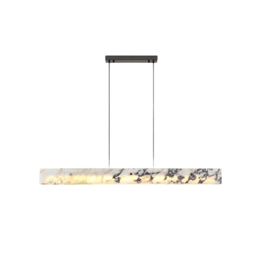Natural marble dining room chandelier, L47.24"