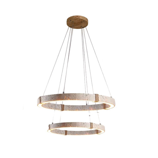 Round Travertine Chandelier