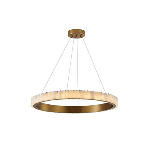LED Black/Golden large ring chandeliers with marble plate lampshade, layers combination