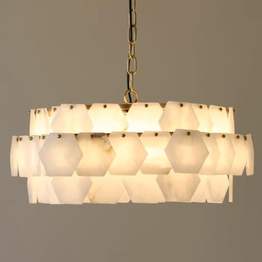 Polygonal alabaster chandelier-D23.6 feet