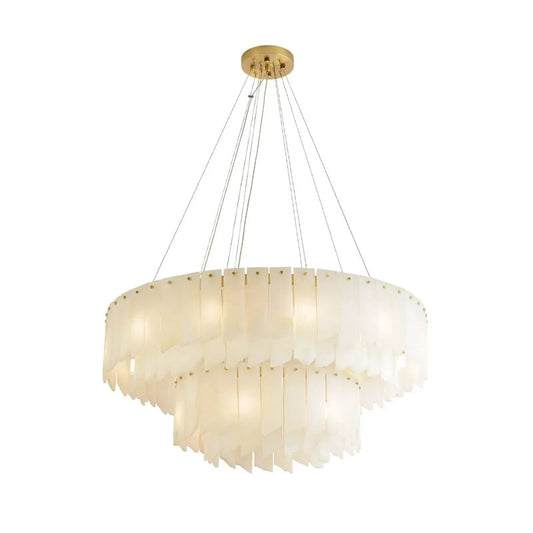 Alabaster Modern Cascade Tiered Chandelier