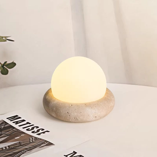 Yellow Travertine Sleep Charging Table Lamp