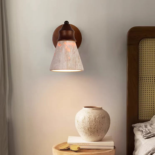 Conical Travertine Wall Lamp