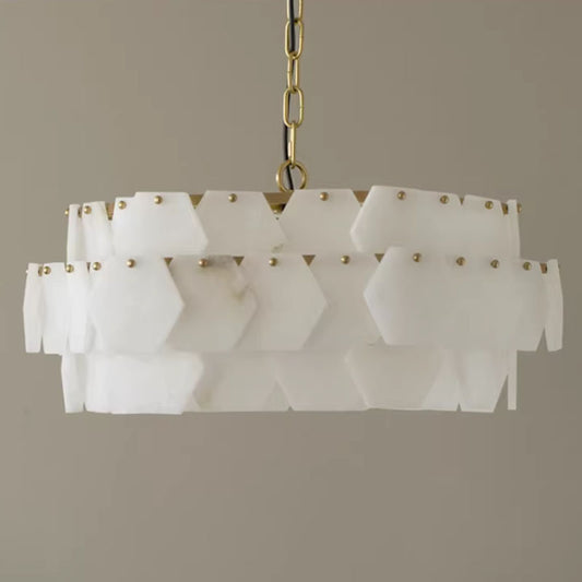 Polygonal alabaster chandelier-D23.6 feet