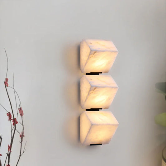 Irregularly Shaped Alabaster Wall Lamp