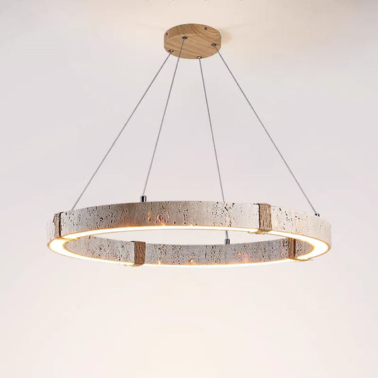 Round Travertine Chandelier