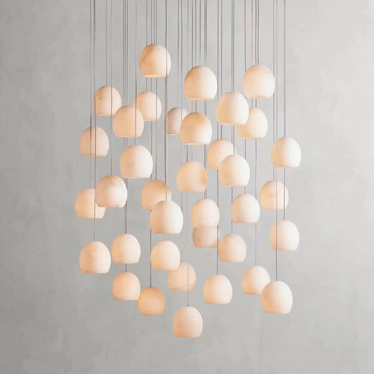 Linear Alabaster Chandelier Silver 36 Heads Shade Dimensions: Dia 12.5 cm x H 12.5 cm Dia 5 x H 5 inch