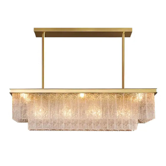 Modern Glass Dining room Chandelier D33.4" Gold
