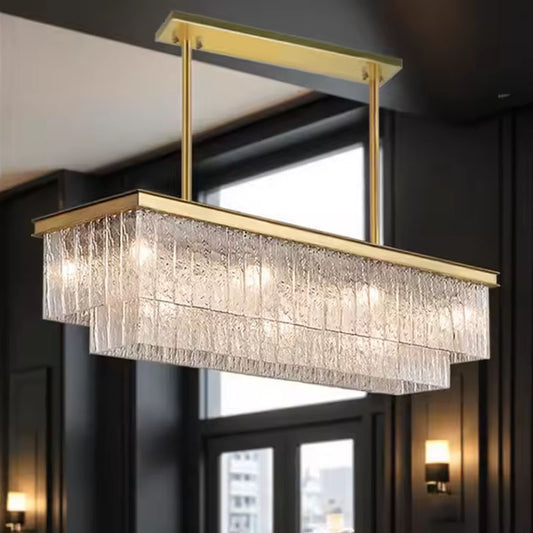 Modern Glass Dining room Chandelier D33.4"