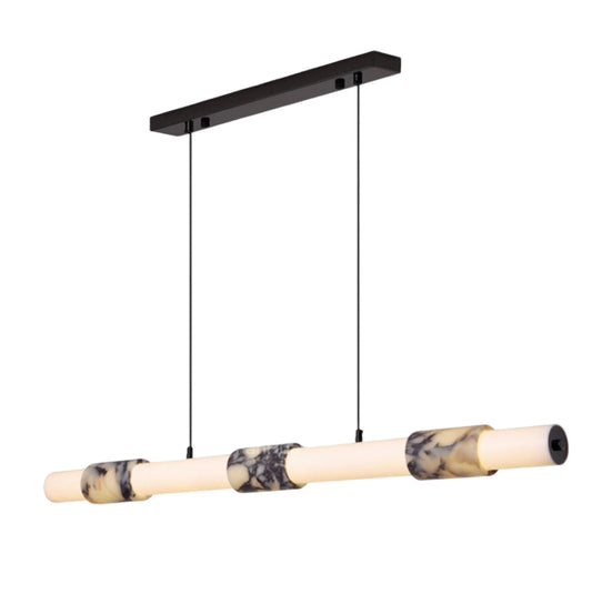 Designer-designed electroplated marble chandelier, L47.24"