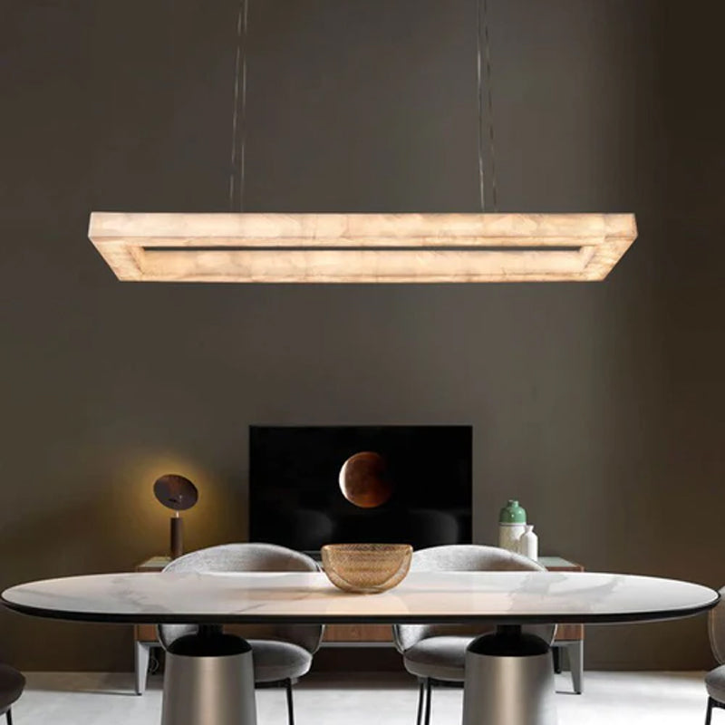 Vintage Rivage Round Calcite Alabaster Chandelier Collection Wide 31" 40" for foyer decor