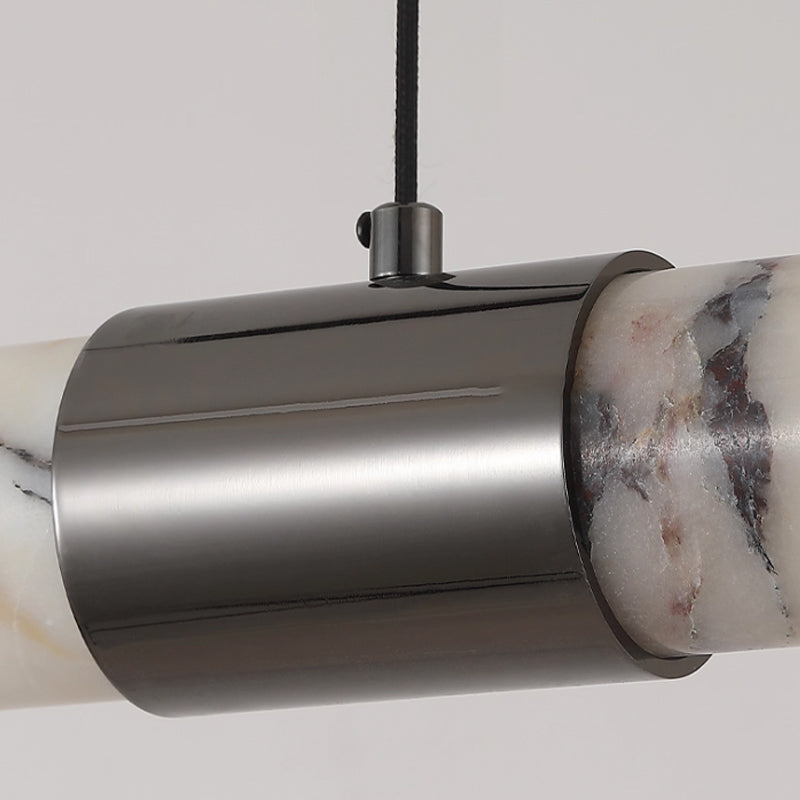 Natural marble dining room chandelier, L36.22"