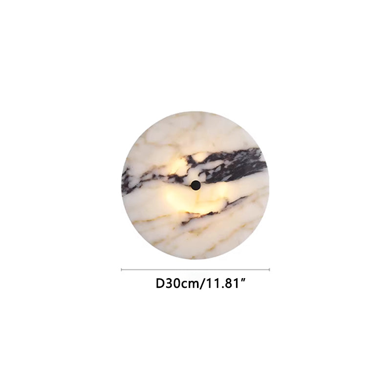 Round Natural Marble Wall Lamp Black Dia 30 cm x H30 cm ∅ 11.81″ x H 11.81″