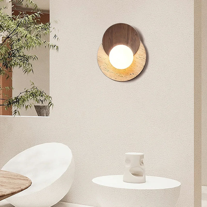 Lunar Eclipse Travertine Wall Lamp