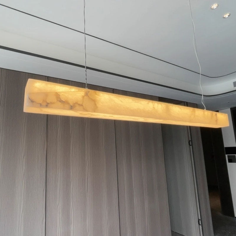 Long Strip Alabaster Chandelier