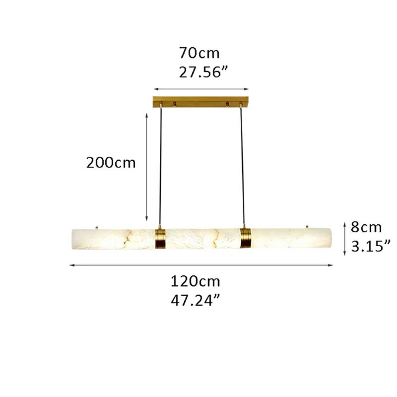 Minimalist restaurant kitchen island with natural Alabaster Chandelier Brass Diameter 47.24 inches * Height 3.15 inches Diameter 120 cm * Height 8 cm