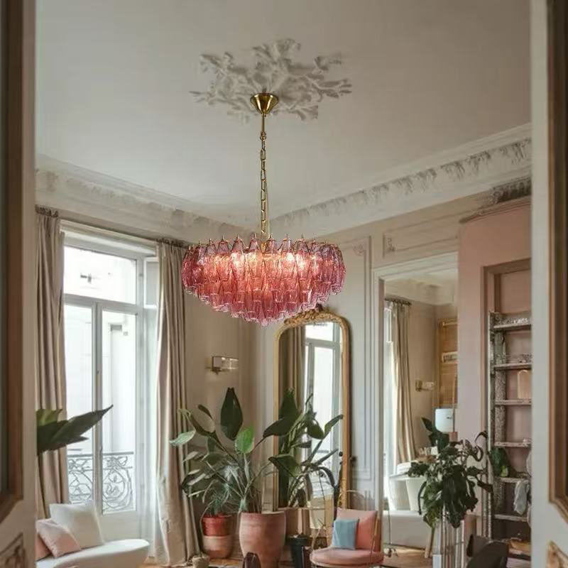 Transparent Glass Round Chandelier 24"31"40"