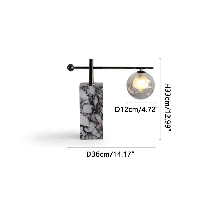 Marble table lamp for study/office Transparent