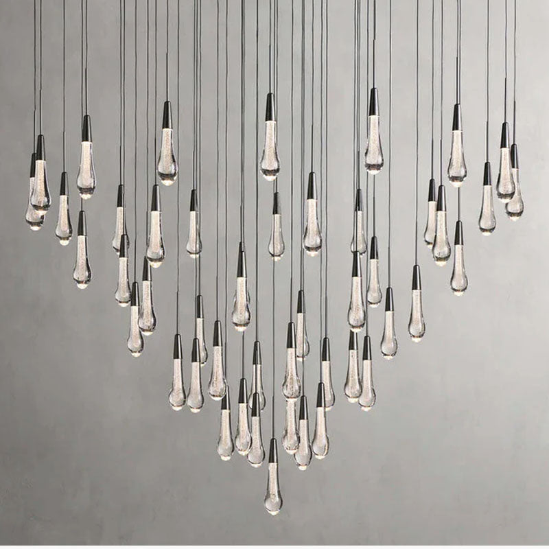 Modern 15'' 23'' 35'' 57'' Round Chandelier Lighting Black 47 Heads Dia 145 cm x H 29 cm Dia 57.09 x H 11.42 inch