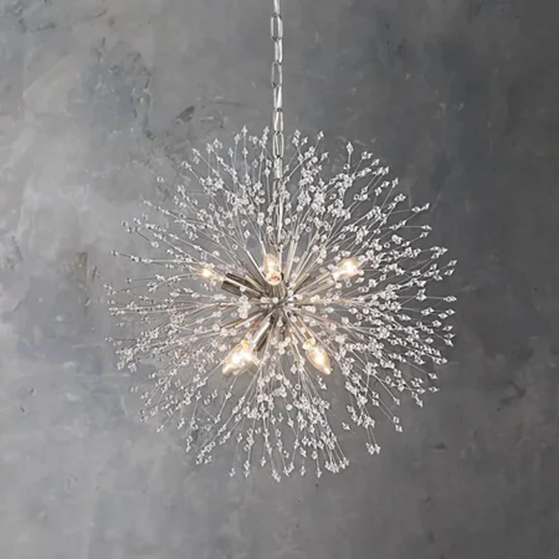 Dandelion Round Chandelier 22"30"43" SILVER 22"