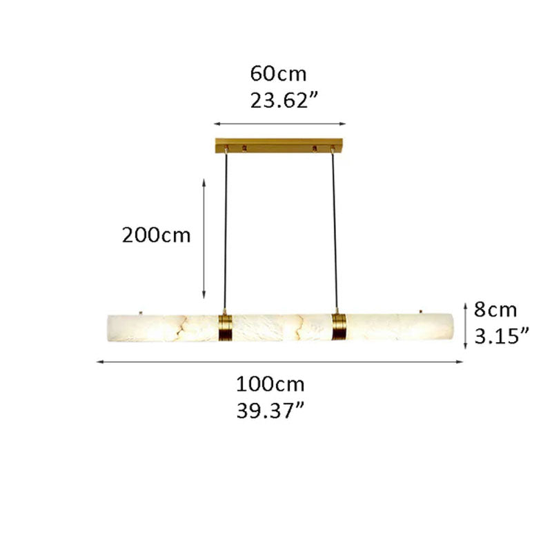 Minimalist restaurant kitchen island with natural Alabaster Chandelier Brass Diameter 39.37 inches * Height 3.15 inches Diameter 100 cm * Height 8 cm
