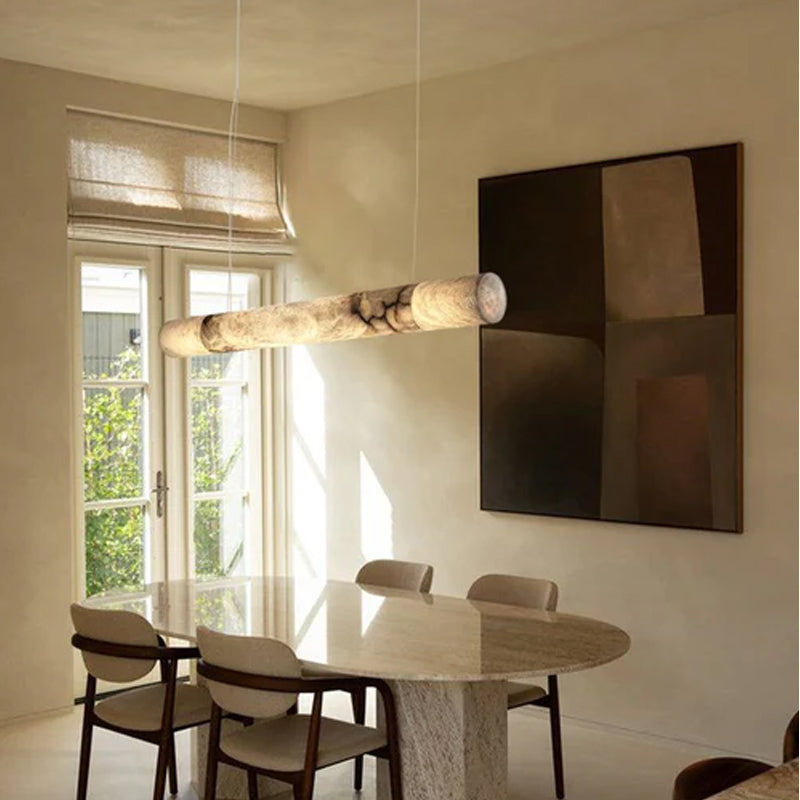 Minimalist Long Cord Ceiling Pendant Alabaster Lighting | 120/150cm Length