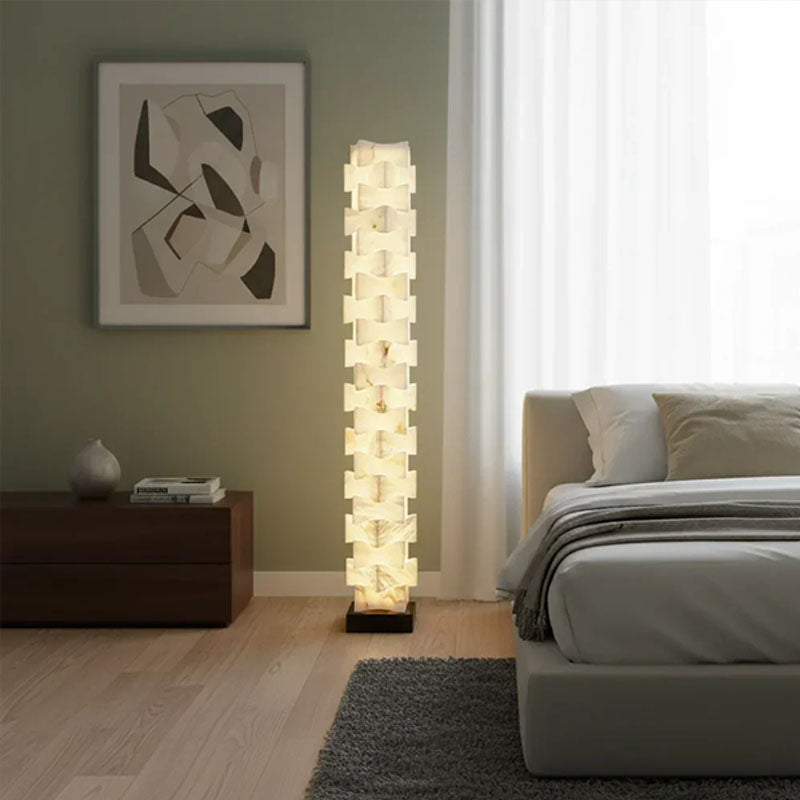 Irregularly Shaped AAlabaster Floor Lamp