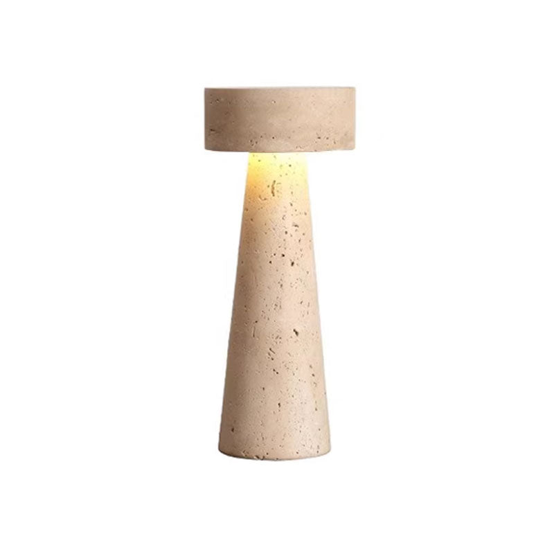 Travertine Kiwa Conical Table Lamp