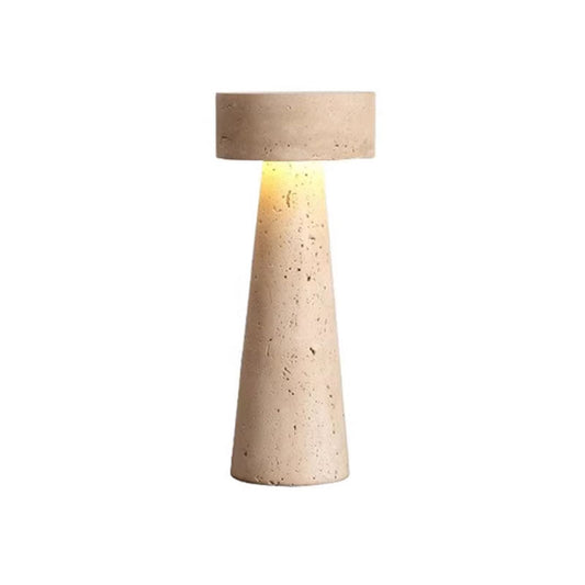 Travertine Kiwa Conical Table Lamp