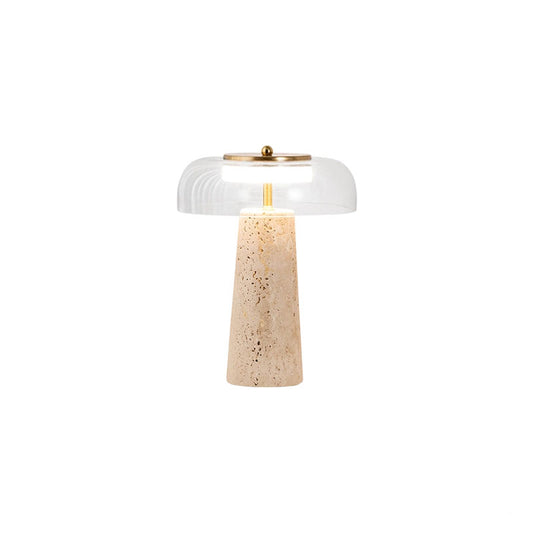 Yellow travertine table lamp