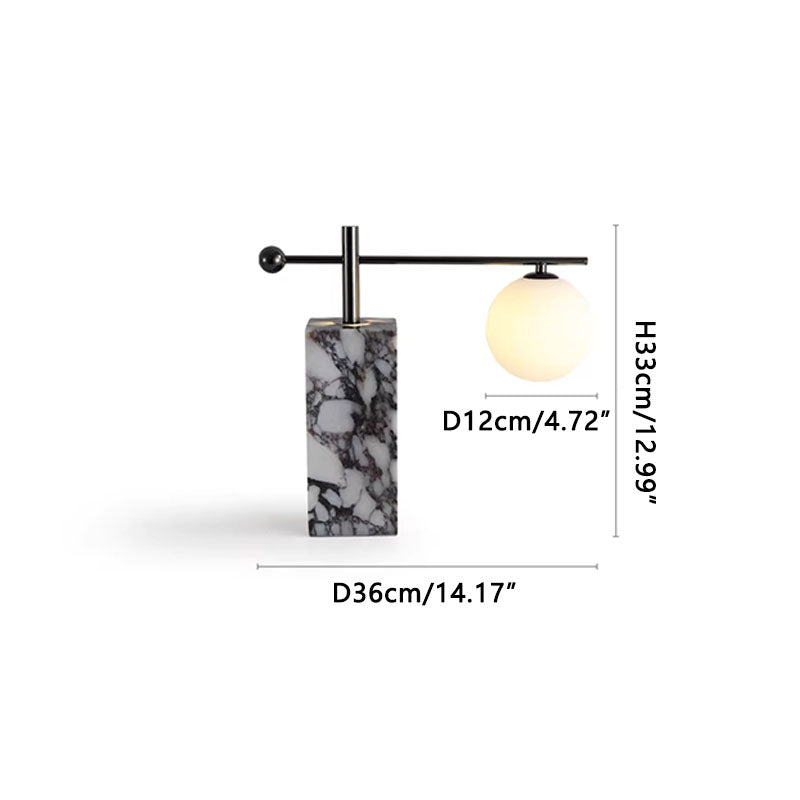 Marble table lamp for study/office White