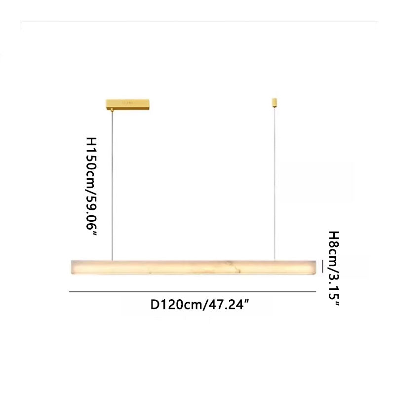 Long Strip Alabaster Chandelier Gold Dia 120 cm x H 8 cm ∅ 47.24″ &nbsp;x H 3.15″