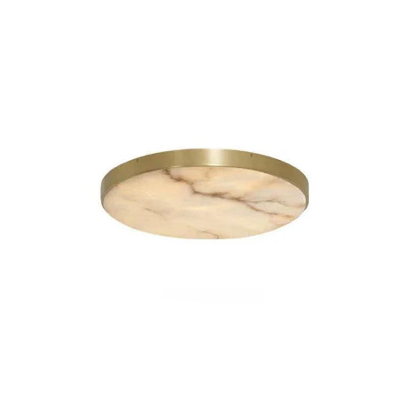 Modern Brass/Black Disc Alabaster Anvers Flush Mount Ceiling Light for Bedroom