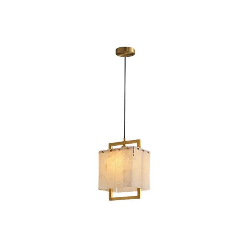 Elegant Cluster Alabaster Dome Suspension Light Lacquered Burnished Brass for hallway