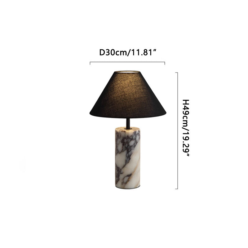 Marble Table Lamp Balck Lampshade Black