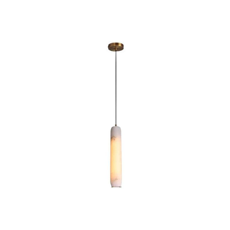 Modern Moonshade Natural Alabaster Column Design Linear Flute Pendant Light for bedroom