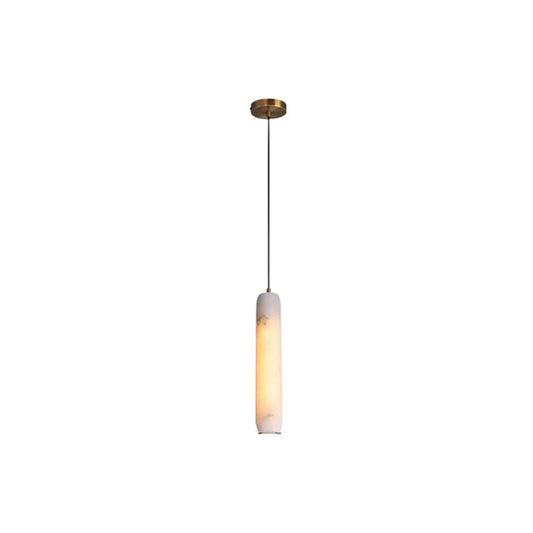 Modern Moonshade Natural Alabaster Column Design Linear Flute Pendant Light for bedroom