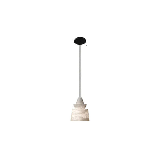 Brianna Alabaster Dining Table Pendant Modern Stacked Conical Pendant Light
