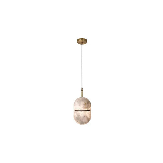 Minimalism G9 Alabaster Pendant Light white marble shade hanging for home decoration