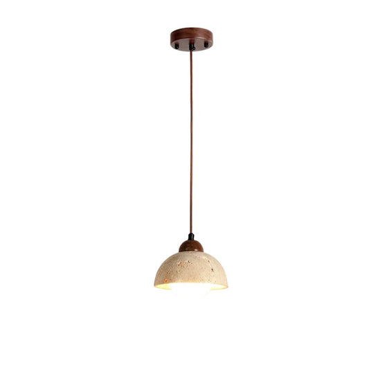 Travertine Glass Semicircle Pendant Light