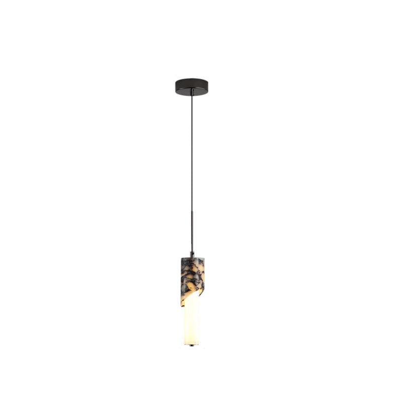Adjustable linear marble chandelier