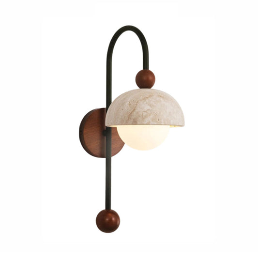 Natural yellow travertine wall lamp for bedroom and hallway lighting