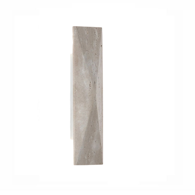 Natural yellow travertine wall lamp, living room decorative light fixture, H12.6"