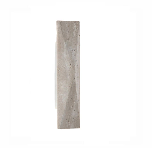 Natural yellow travertine wall lamp, living room decorative light fixture, H12.6"