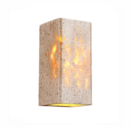 Natural yellow travertine outdoor wall lamp IP68